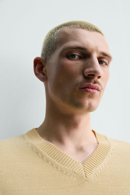 JERSEY REGULAR FIT ALGOD?N / Vainilla - Zara фото 5