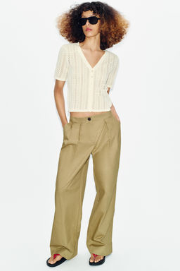 CHAQUETA PUNTO POINTELLE MANGA CORTA / Vainilla