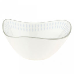 Облако Салатник фарфоровый 250мл, 12,5х11,7х5,5см, треугольная форма, рельефный декор - голубой, отводка, белый (Китай)