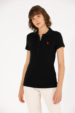 U. S. Polo Assn Женская черная базовая футболка с воротником-поло - U.s. polo assn фото 10