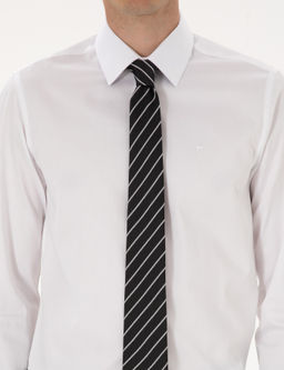 Beyaz Slim Fit Uzun Kollu Basic G_mlek