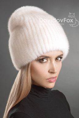 Шапка Бини норка жемчуг