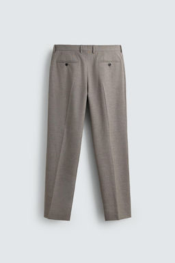 PANTAL?N TRAJE REGULAR FIT ESTRUCTURA / Beige