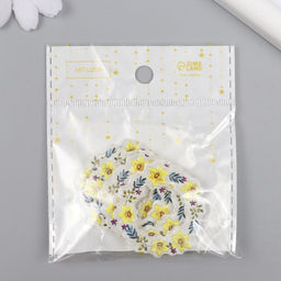 Цена за 4 шт. Декор для творчества акрил Веночек с жёлтыми цветами, 0.2?3.9?3.9 см