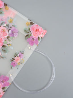 Пакет подарочный прозрачный , "Цветы" 30 х 26 х 12