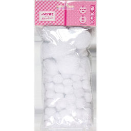 Набор помпонов для творчества "DIY" 80 шт, цвет белый