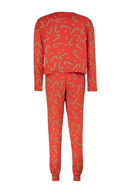 K?rm?z? %100 Pamuklu Y?lbas? Temal? Orme Pijama Tak?m? THMAW21PT0771