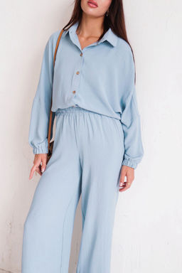 9650 Костюм в пижамном стиле голубой - Martichelli фото 22