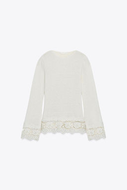 GUIPURE COMBINATION T-SHIRT - Zara фото 18