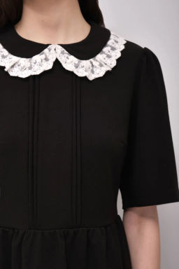 Черное платье-мини с воротником «Питер Пэн» - Incity фото 3