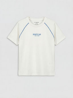 Bisiklet Yaka Bask?l? Erkek ?ocuk Ti??rt