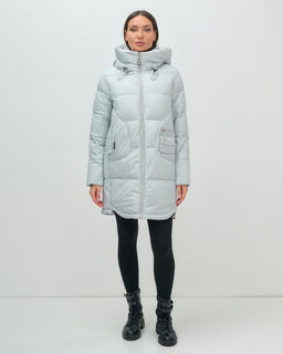 Куртка зимняя женская с капюшоном модная голубого цвета 3193Gl - Visdeer фото 15