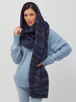 Большой двусторонний палантин с принтом ШЕРСТЬ