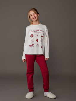 Bisiklet Yaka K?z ?ocuk Pijama Tak?m?