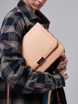 Кожаная сумка Deboro 30532 персик