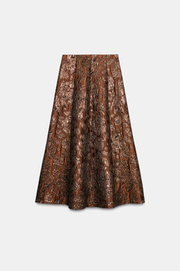 SHINY JACQUARD LAYERED SKIRT
