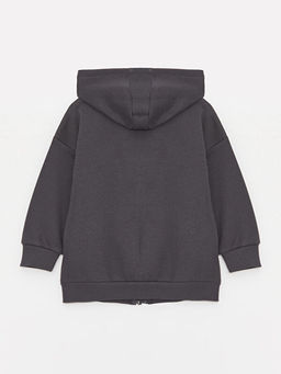 Kap??onlu Uzun Kollu Bask?l? Erkek Bebek Fermuarl? Sweatshirt ve Pantolon 2li Tak?m - Waikiki фото 3