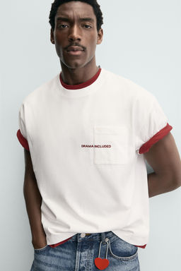 SLOGAN PRINT POCKET T-SHIRT - Zara фото 5