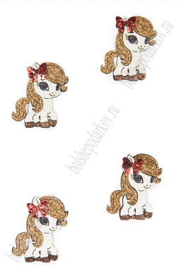 Лазерная вырубка из кожзама "Лошадка" 3,3*4,5 см (10 шт) №7, несклеенная