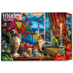Пазлы 1000 "Натюрморт с видом на Гальштат"