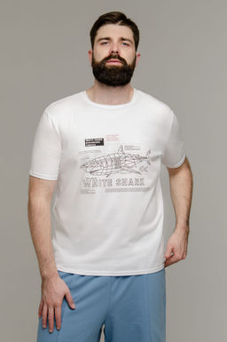 Арт. 67111 Футболка мужская 50-58 (5 шт) Цвет:белый