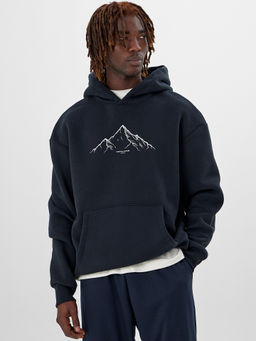 Худи мужское черное с принтом - Mark formelle фото 6