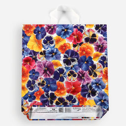 Цена за 50 шт. Пакет "Цветочки", полиэтиленовый, с петлевой ручкой, 42 x 38 см, 37 мкм