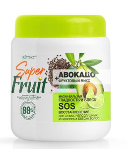 SuperFRUIT Авокадо+фруктовый микс Маска-бальзам д/волос Гладкость и Блеск SOS-восстановл., 450 мл