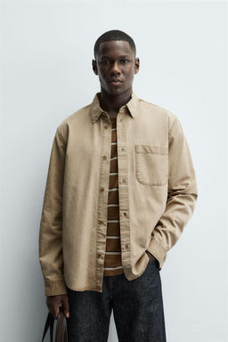WASHED TWILL TEXTURED SHIRT - Zara фото 2
