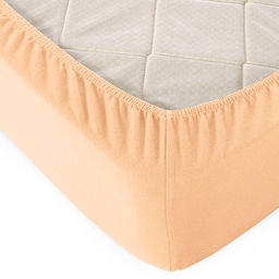 Простыня на резинке трикотаж, борт 20 см Персик 140х200