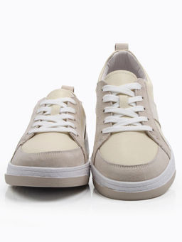 03-C934-4 BEIGE Кеды кожаные женские (натуральная кожа, натуральная замша)
