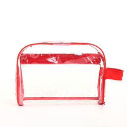 Косметичка на молнии, с ручкой, цвет красный