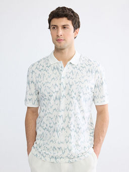 Polo Yaka Desenli Pike Erkek Ti??rt