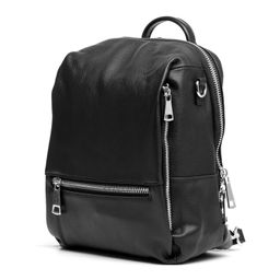 C0244H black, женский кожаный рюкзак Barcelo Biagi