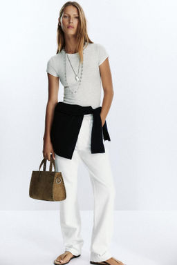 BRAIDED SPLIT SUEDE CITY BAG