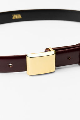 THIN LEATHER BELT WITH SQUARE BUCKLE - Zara фото 7