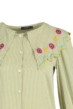 TRENDYOLMILLA Yesil Nak?s Detayl? Gofre Kumas Regular Normal Kal?p Dokuma Gomlek TWOSS21GO0232  фото 7