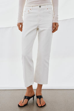 JEANS ZW COLLECTION CROPPED FLARE TIRO MEDIO / Blanco - Zara фото 2