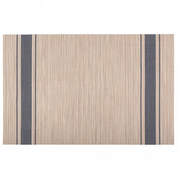 Салфетка под горячее (термосалфетка) Саржа 45,5х30см, бежевый, синие полосы (Китай)