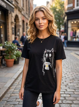 K13548 Футболка OVER SIZE (хлопок) ЧЕРНЫЙ