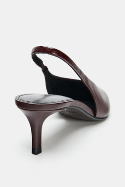 LEATHER SLINGBACK SHOES - Zara фото 6