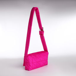 Сумка стеганная на плечо, 25*14 х 14*6 см см, отдел на молнии, цвет красный - Nazamok фото 6