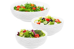 Набор 3 салатников 20,5*20,5*7,5 см 1 л + 15*15*6,5 см 600мл (2 шт.) Веточки-цветочки