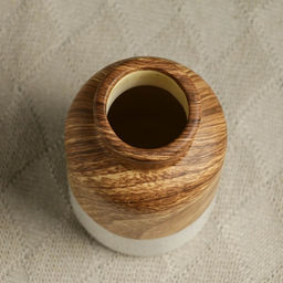 Ваза Теа, 20×10 см, керамика, белая, коричневая