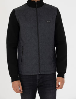 Siyah Slim Fit Fermuarl_ Triko H_rka