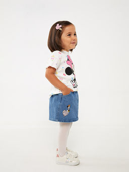 Minnie Mouse Nak??l? K?z Bebek Jean Etek ve K?lotlu ?orap