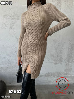 Вязанное женское платье с разрезом - Bruno фото 5