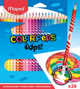 Набор цветных карандашей MAPED COLORPEPS OOPS 24 цв. трехгран. корп. пластик карт.уп.