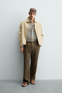 CAZADORA RELAXED FIT FORRO CONTRASTE / Tostado
