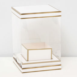 Коробка для цветов с вазой и PVC окнами складная, бронза, 16×23×16 см